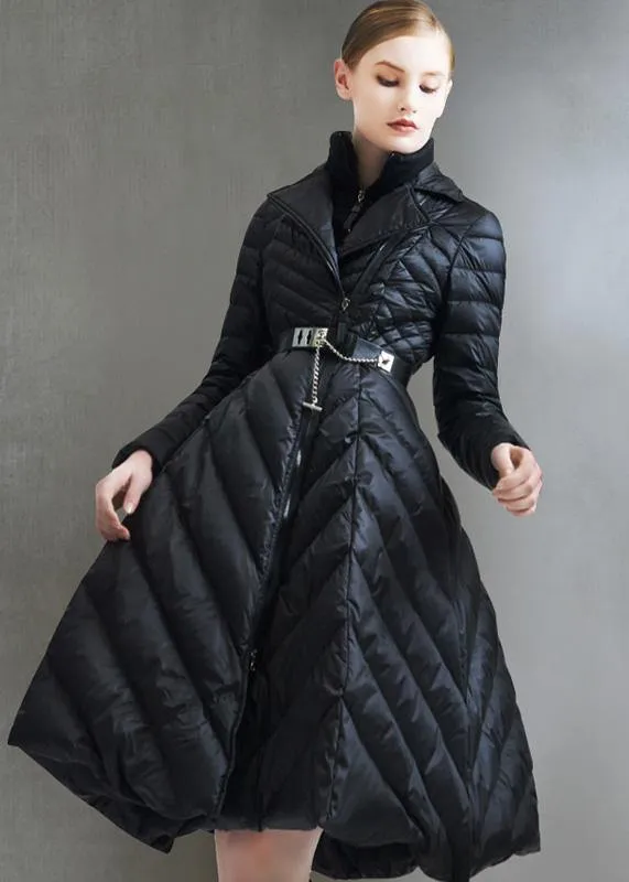 2019 oversize snow jackets tie waist coats black false two pieces down coat winter