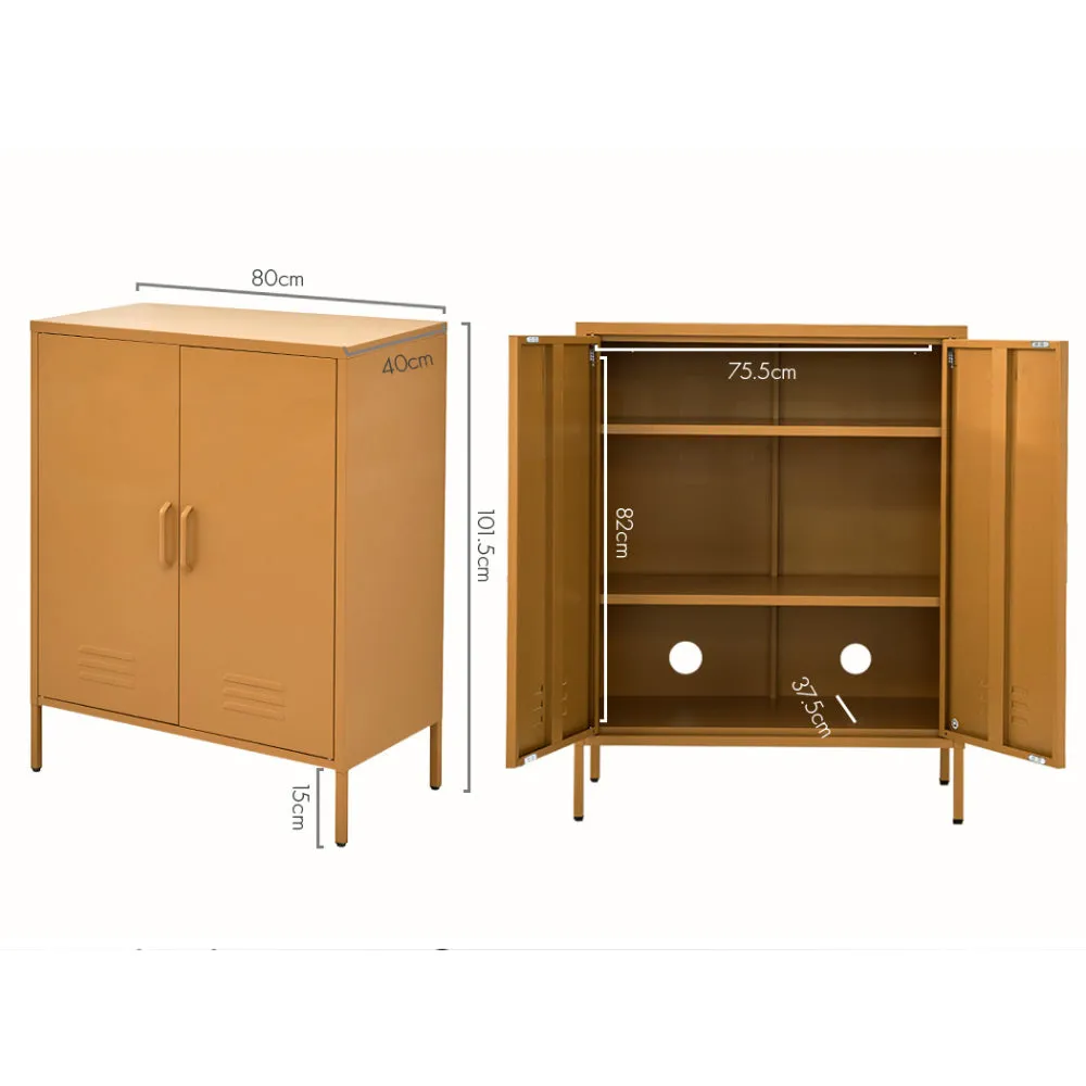 Ansel Buffet Sideboard Metal Cabinet - Yellow