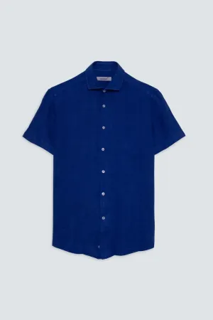 basic linen shirt blue ink mc