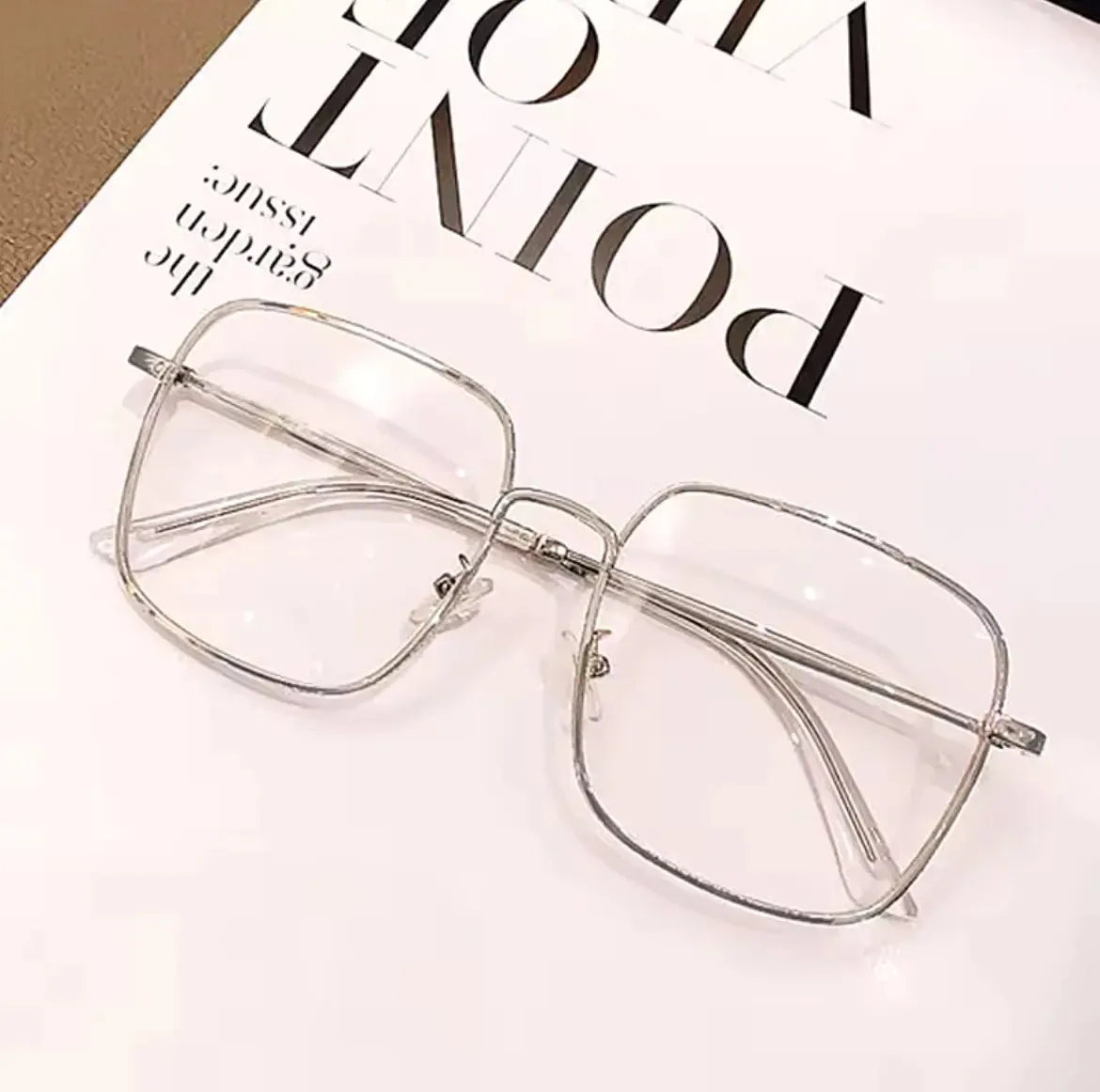 Celine Square Metal Transition Eyeglasses