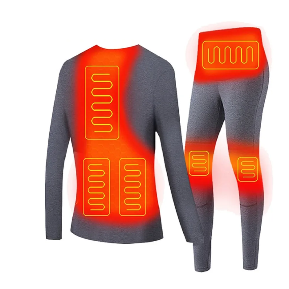 Electric heated winter thermal underwear set