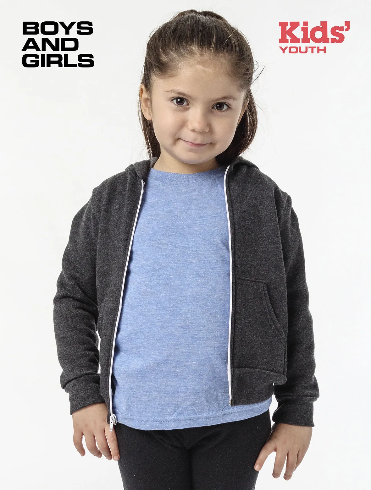 F2097 - Kids Poly Cotton Zip Hoodie