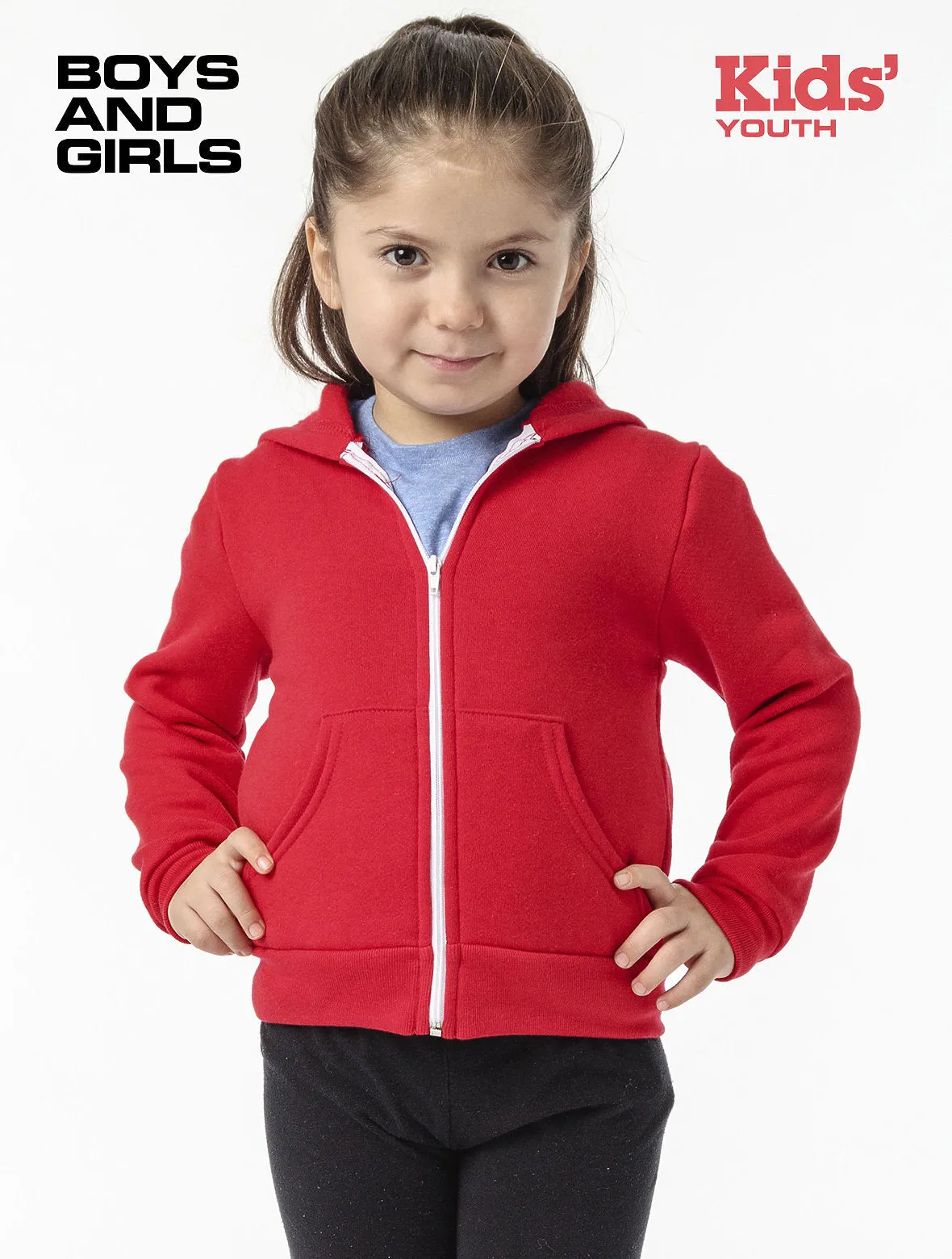 F2097 - Kids Poly Cotton Zip Hoodie