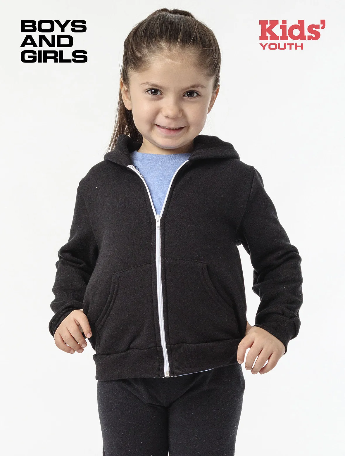 F2097 - Kids Poly Cotton Zip Hoodie