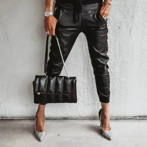 Full faux leather black ULTIMATE joggers