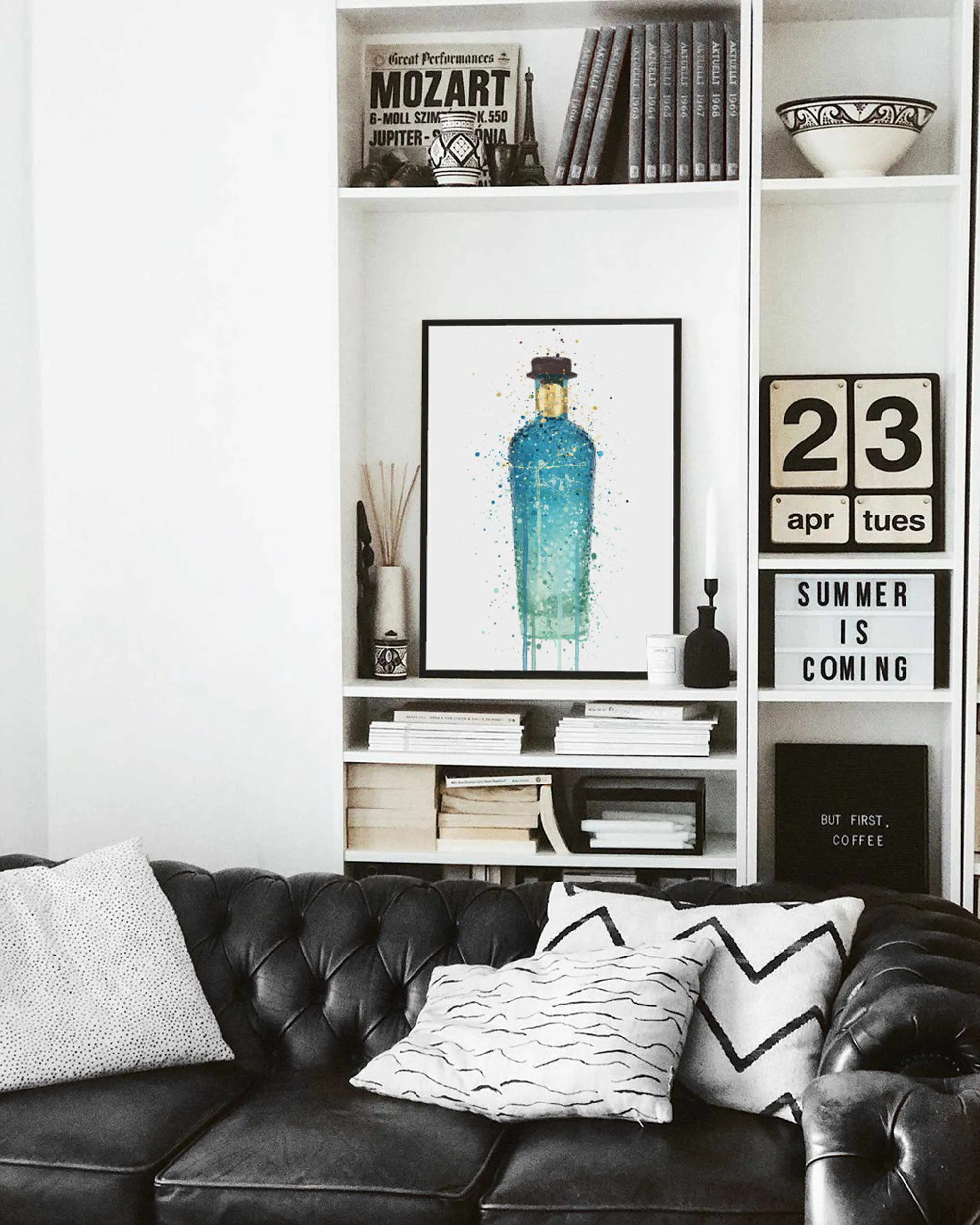 Gin Bottle Wall Art Print 'Atlantis'