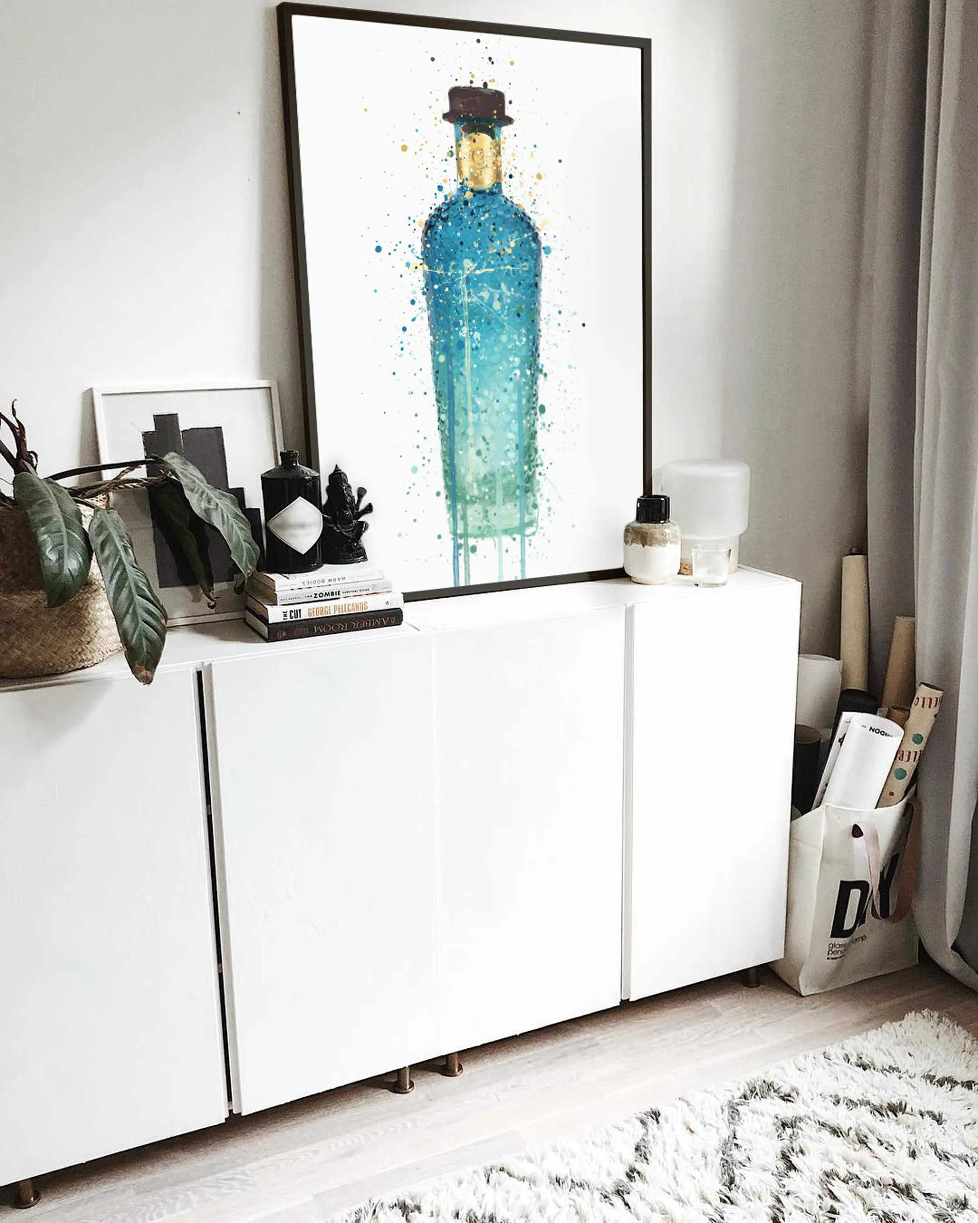 Gin Bottle Wall Art Print 'Atlantis'