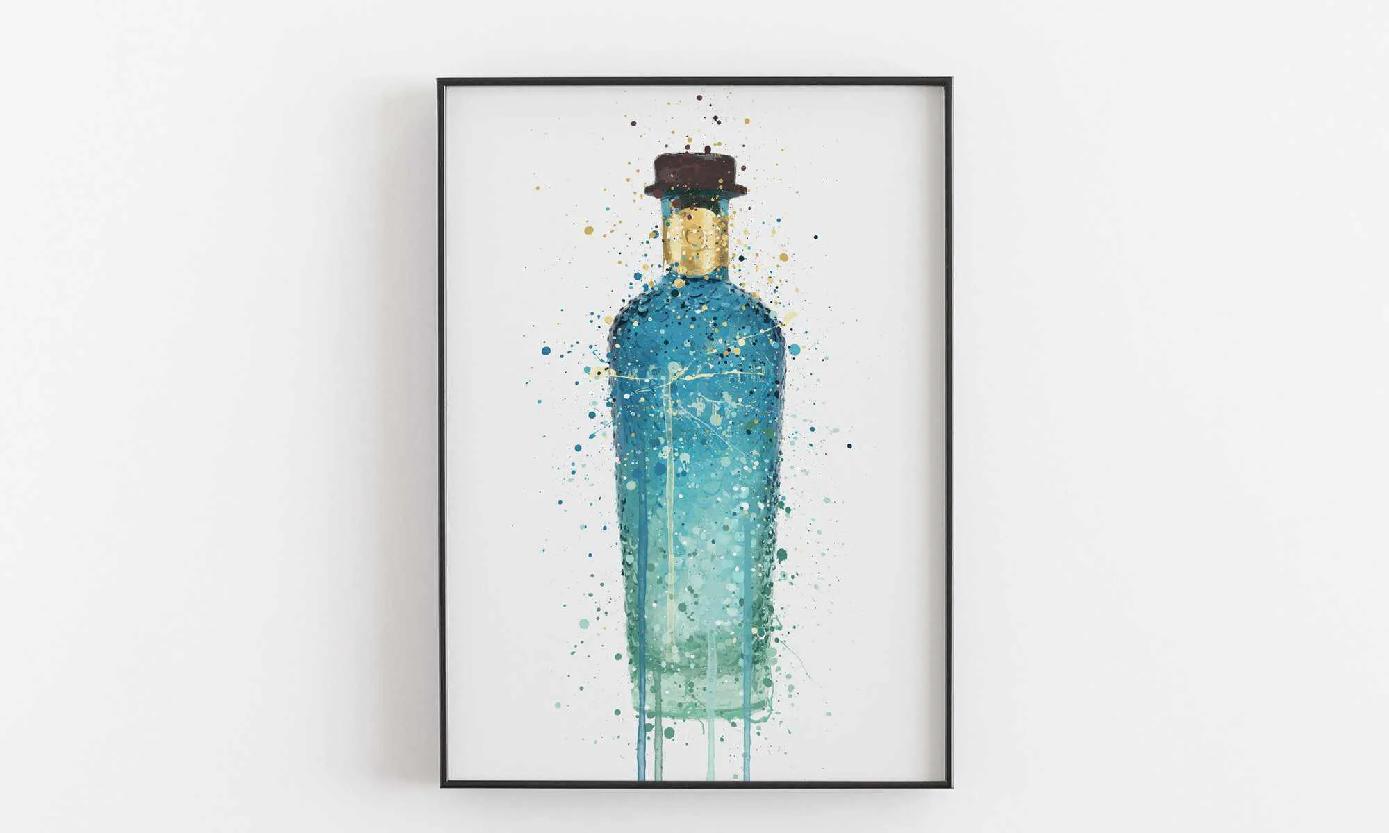 Gin Bottle Wall Art Print 'Atlantis'