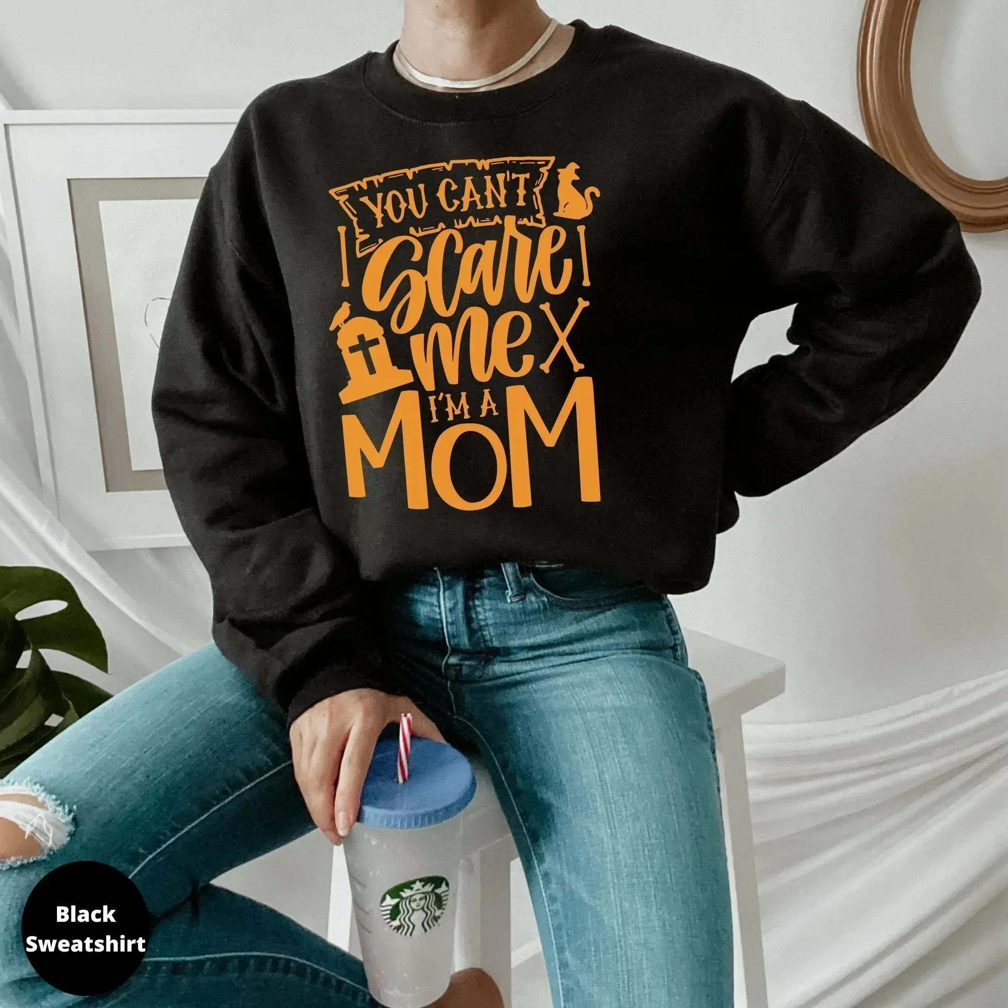 Halloween Sweatshirt, Mom Halloween Crewneck, Funny Halloween Party, Cute Halloween Hoodie, Halloween Shirt, Witch Shirt, Cat Shirt