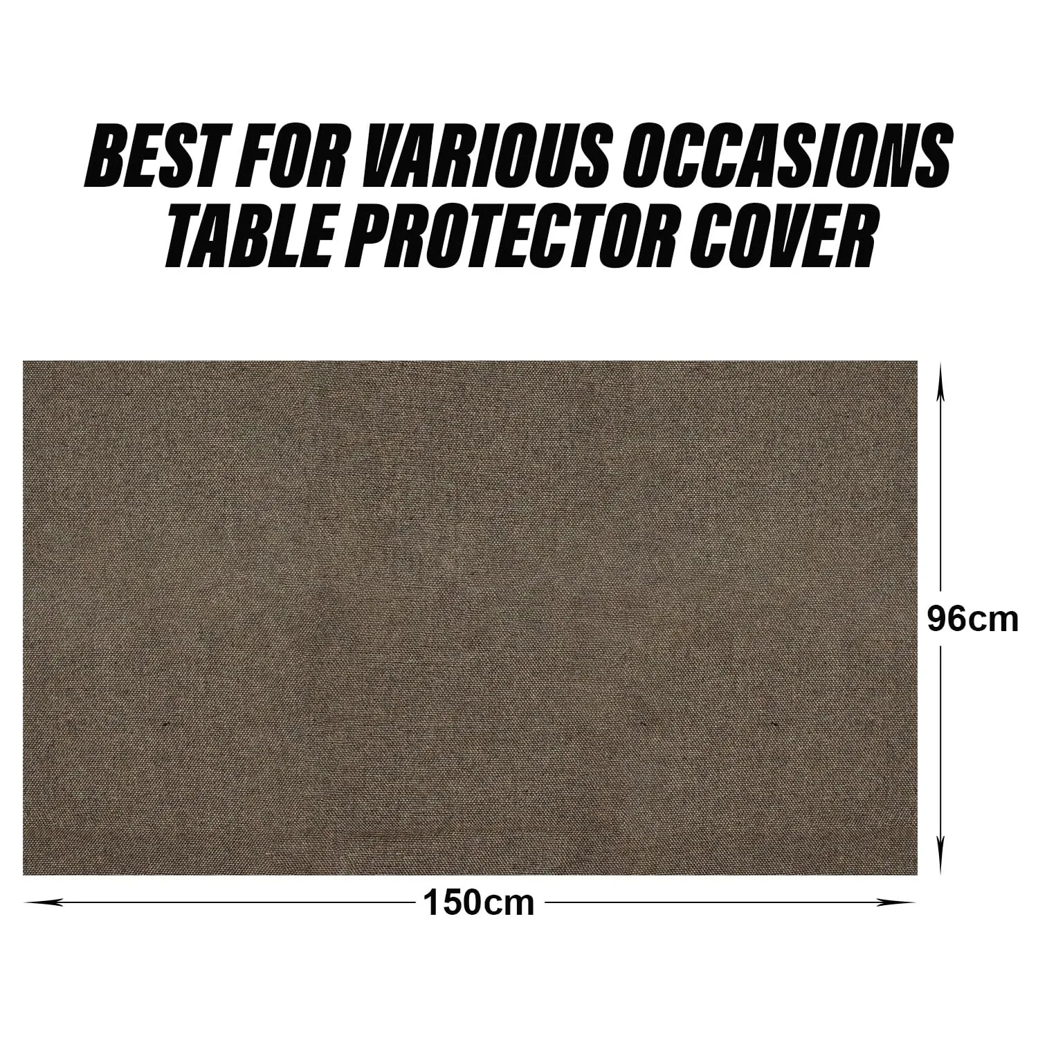 Heart Home Center Table Cover | Jute Luxurious Table Protector Cover | Tablecloth for Home Decor | 4 Seater Table Cover for Kitchen | 40x60 Inch | Dark Brown