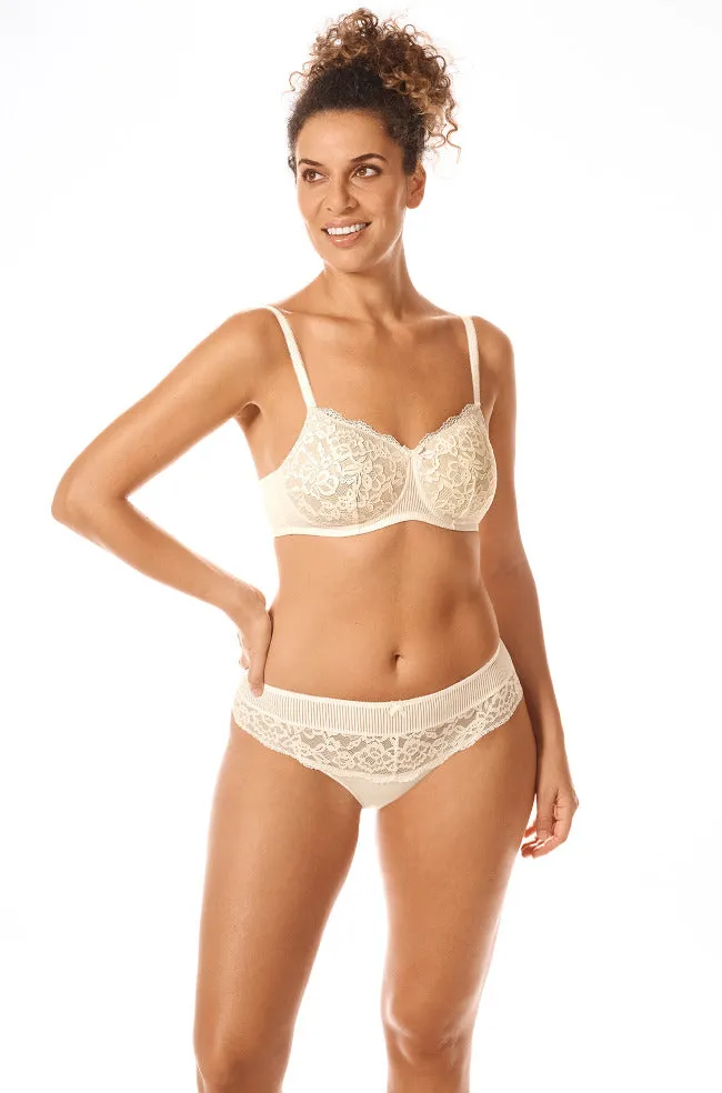 Kyra Padded Non-Wired Bra (White &amp; Sand)