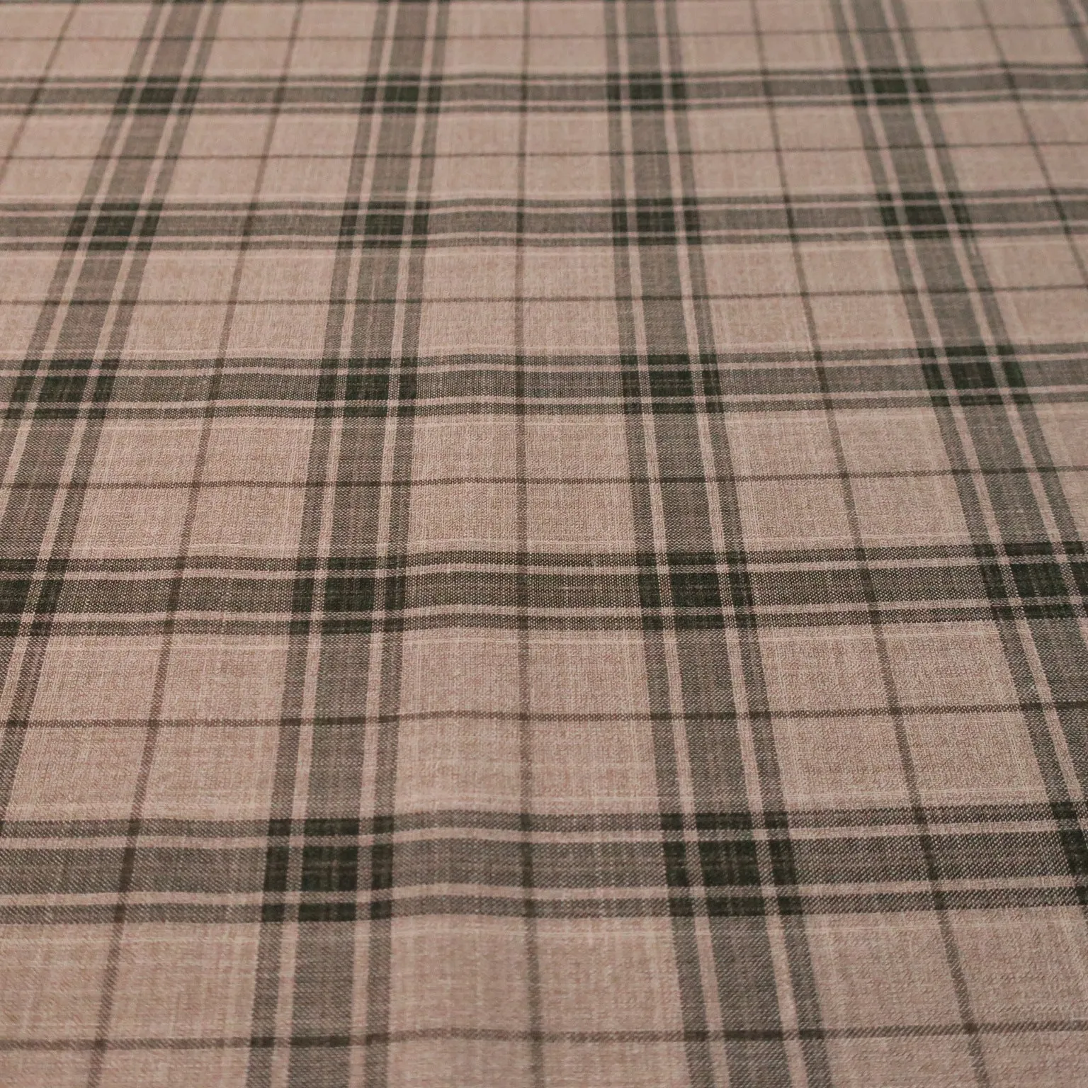 Light Gray Glen Check Loro Piana Wool Fabric