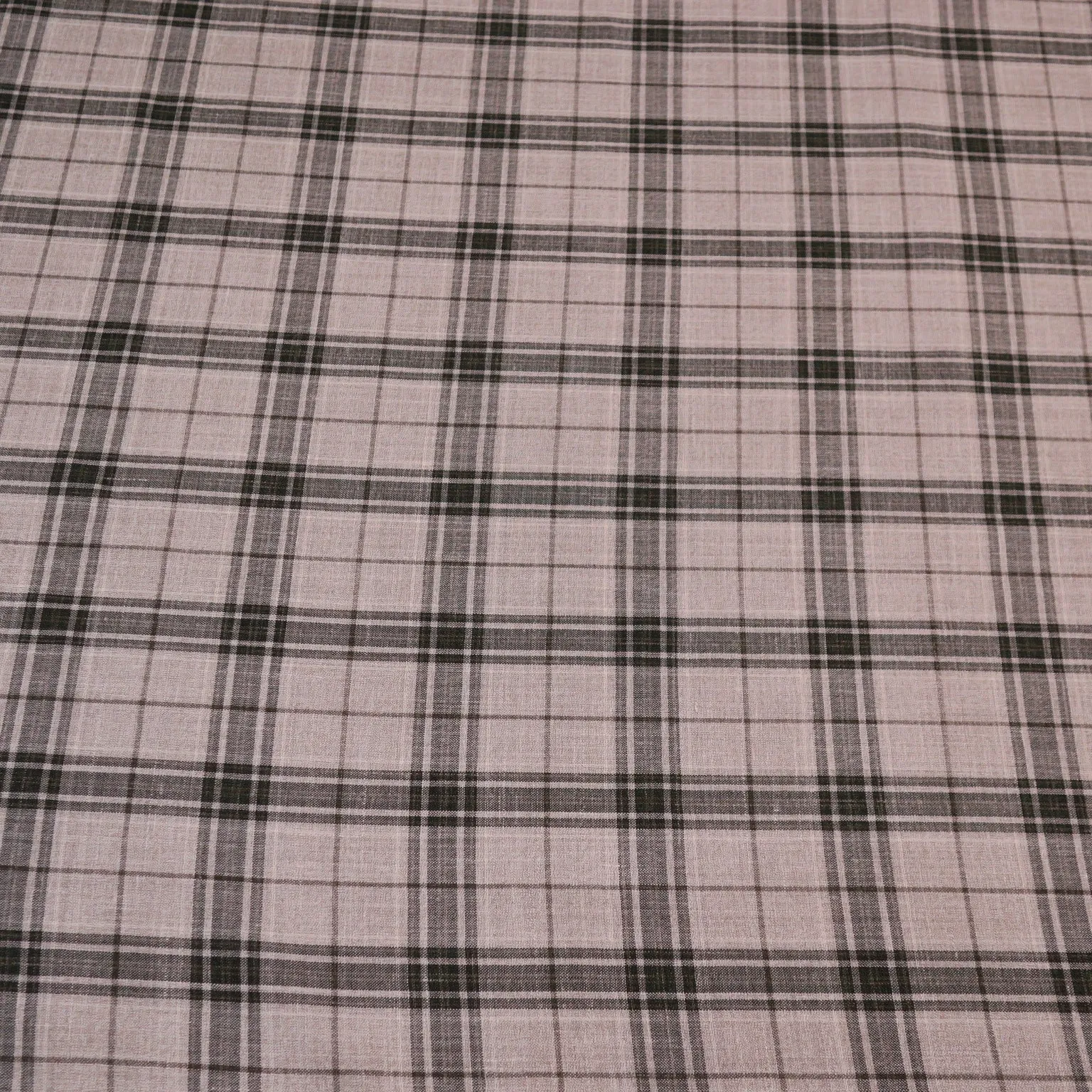 Light Gray Glen Check Loro Piana Wool Fabric