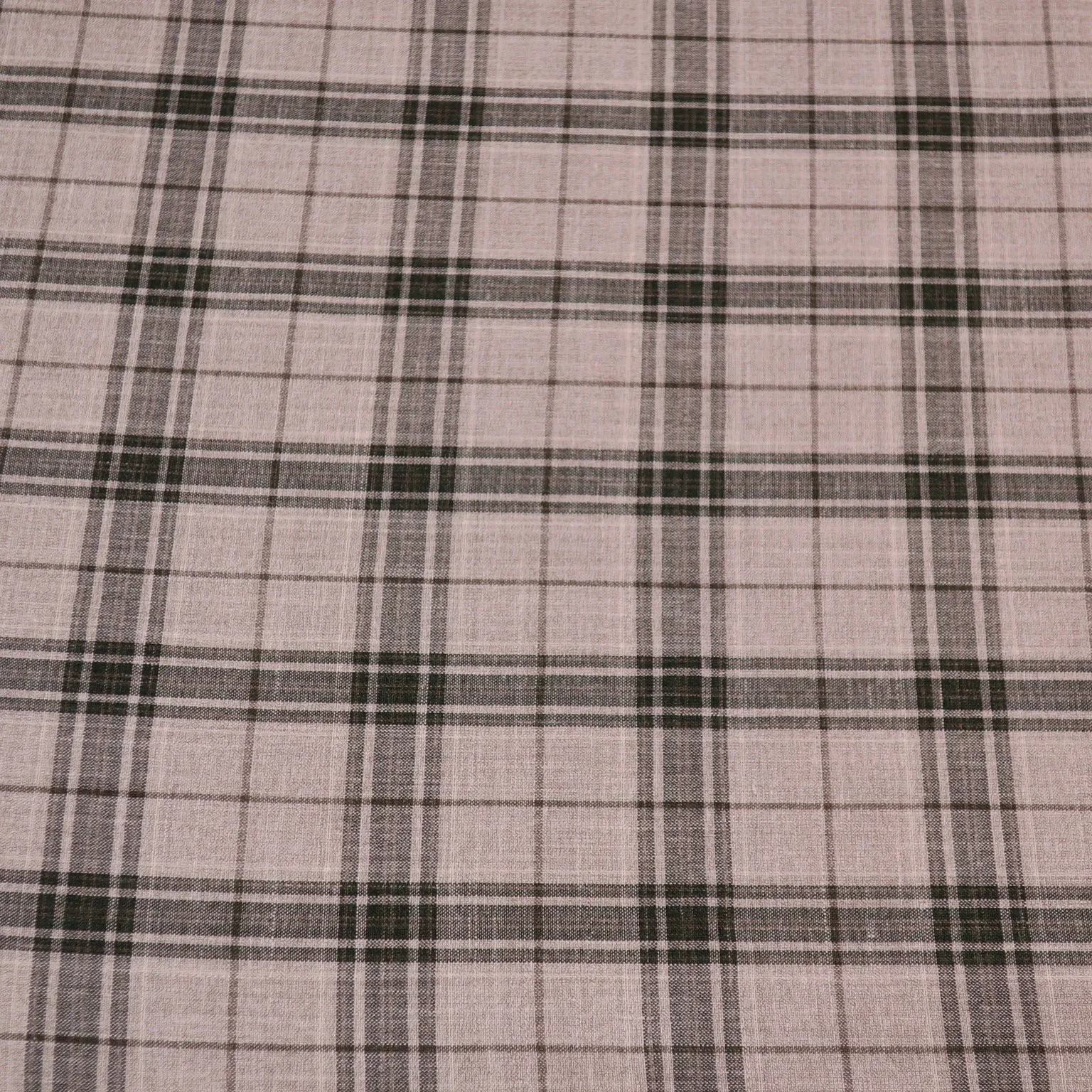 Light Gray Glen Check Loro Piana Wool Fabric