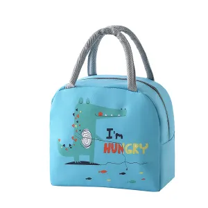 Lunch Box Insulated Bag Soft Leakproof Lunch Bag for Kids Men Women, Durable Thermal Lunch Pail for School Work Office | Fit 6 Cans- Blue Dinosaur