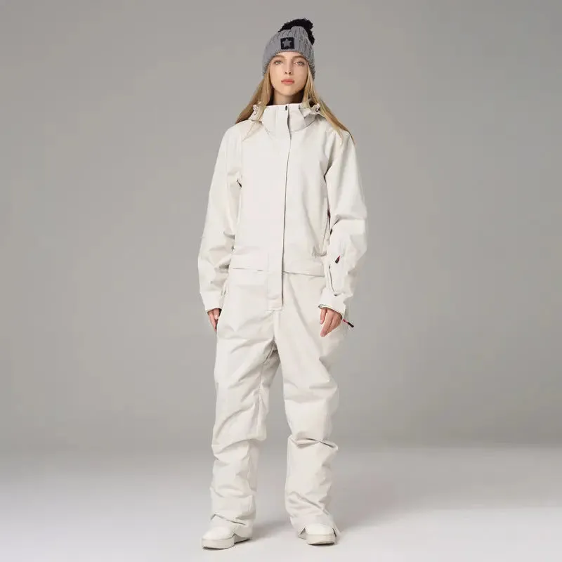 Minimalist One Piece Ski Jumpsuits Winter Outdoor Snowsuits Couple Style