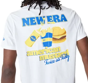 New Era Mens Food Graphic T Shirt White Blue Azure