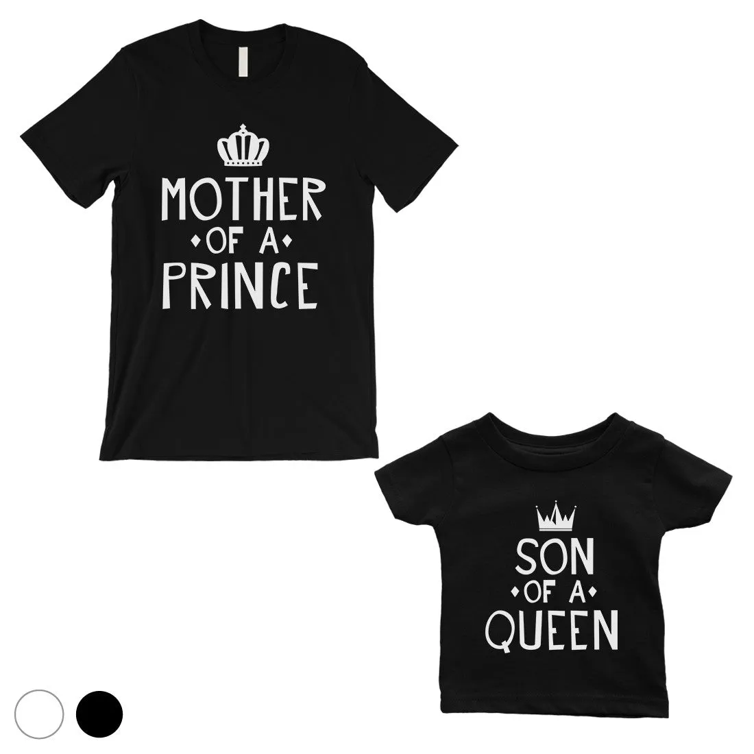 Queen Of Prince Mom Baby Matching T-Shirts White Mothers Day Gift