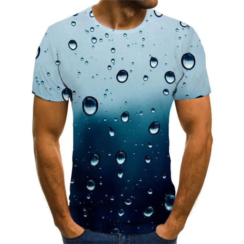 Raindrop T-shirt Men Novel Anime Clothes Retro T-shirts 3d Harajuku Funny T shirts