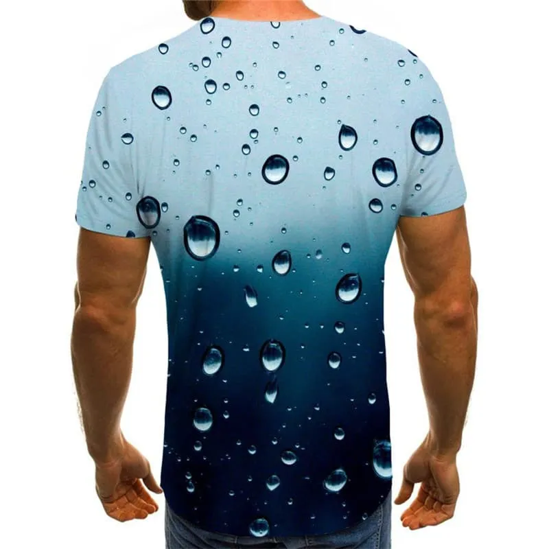 Raindrop T-shirt Men Novel Anime Clothes Retro T-shirts 3d Harajuku Funny T shirts