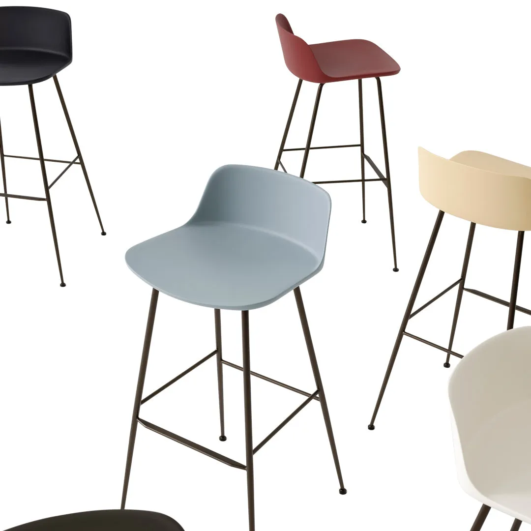 Rely HW81 Low Back Counter Stool - Tube Base