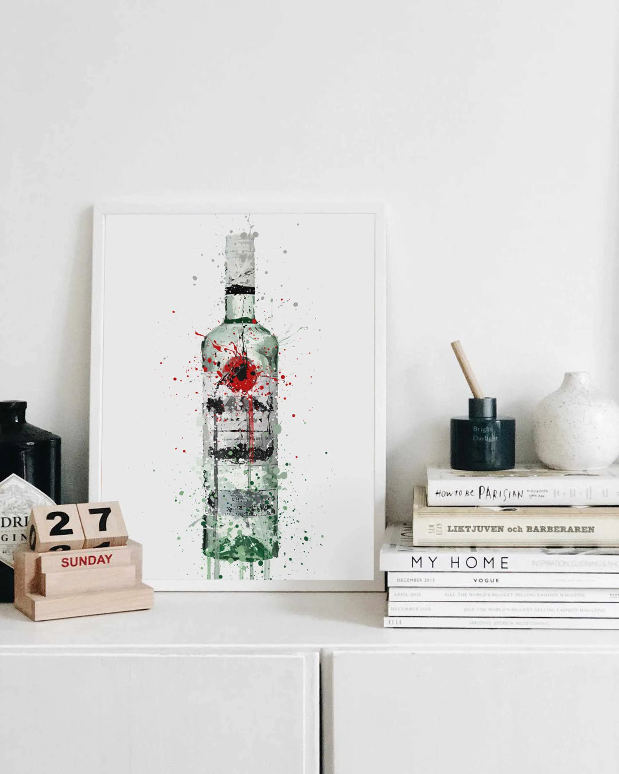 Rum Bottle Wall Art Print 'Caribbean Seas'