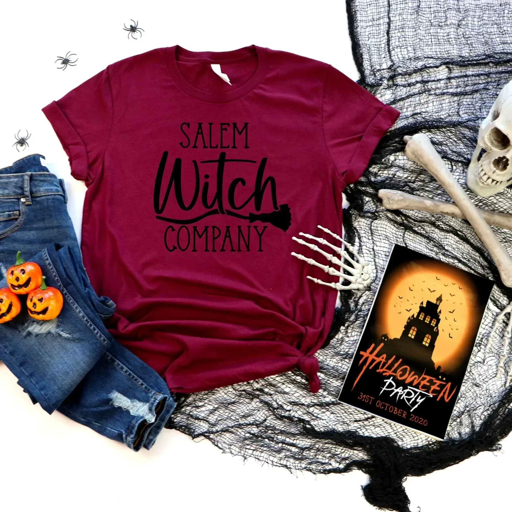 Salem Witch Company Halloween Sweater, Halloween Crewneck, Funny Halloween Party, Cute Halloween Hoodie, Halloween Cat Shirt, Witch Shirt