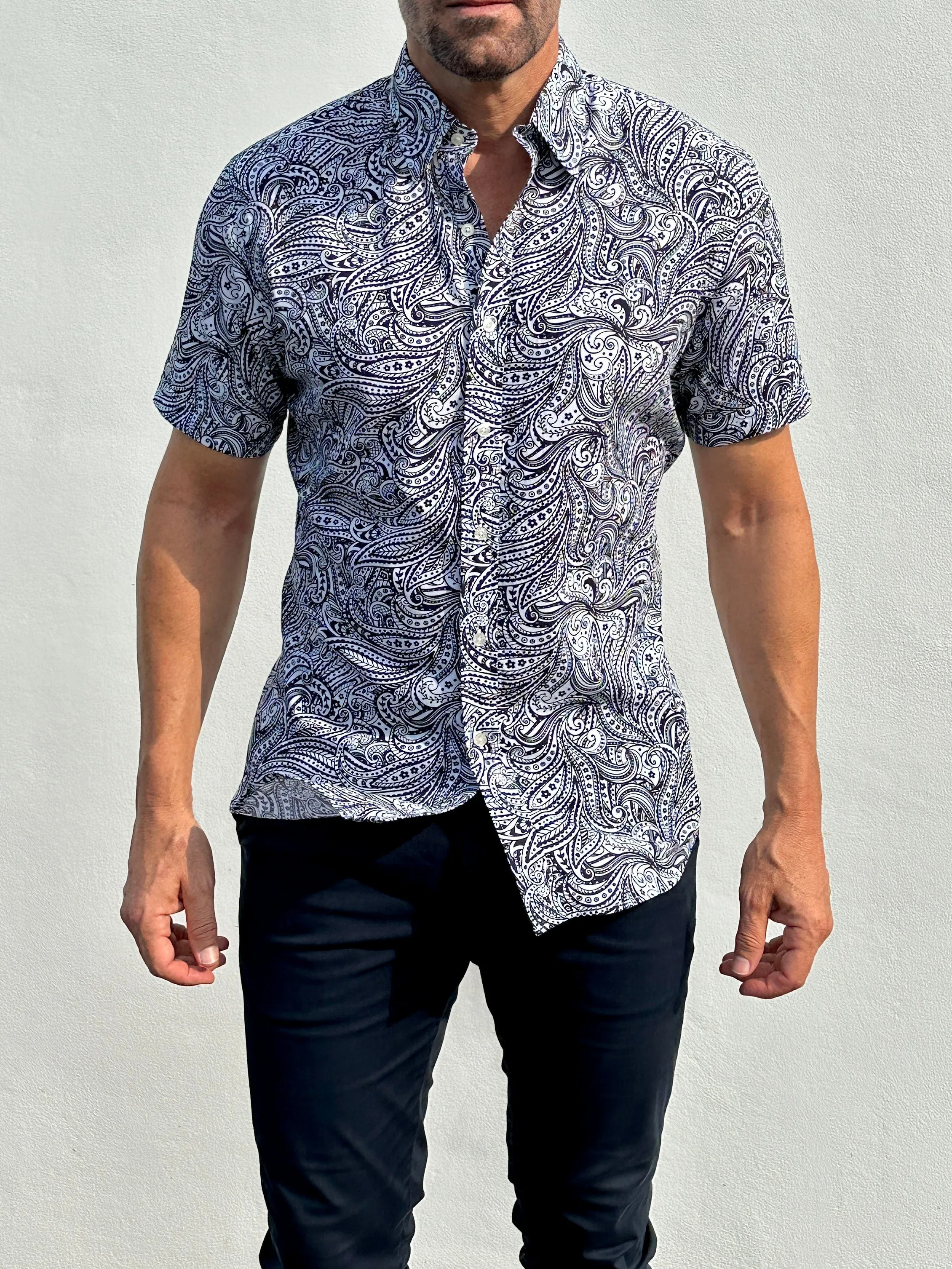 Short Sleeve Paisley Party Shirts