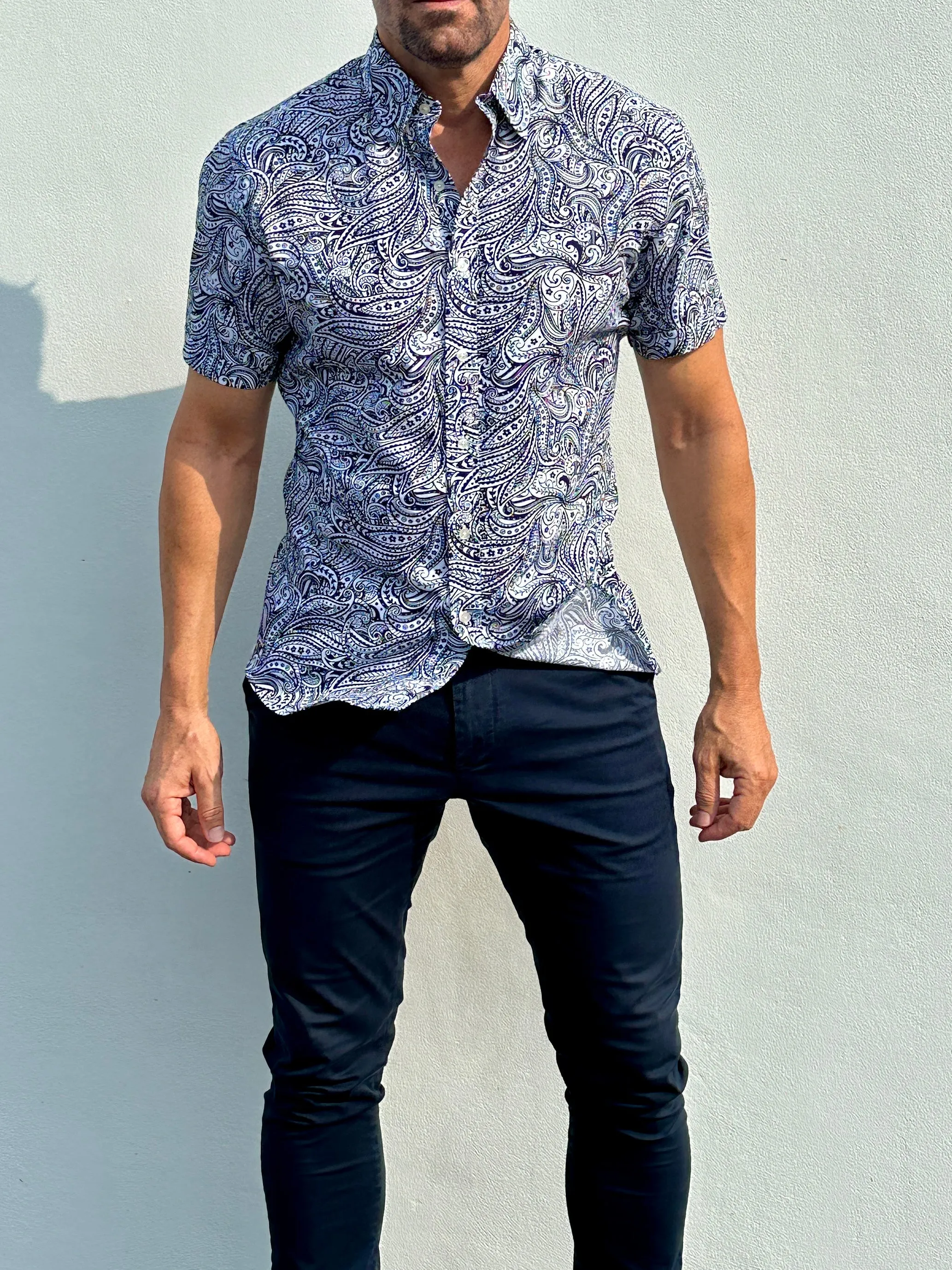 Short Sleeve Paisley Party Shirts