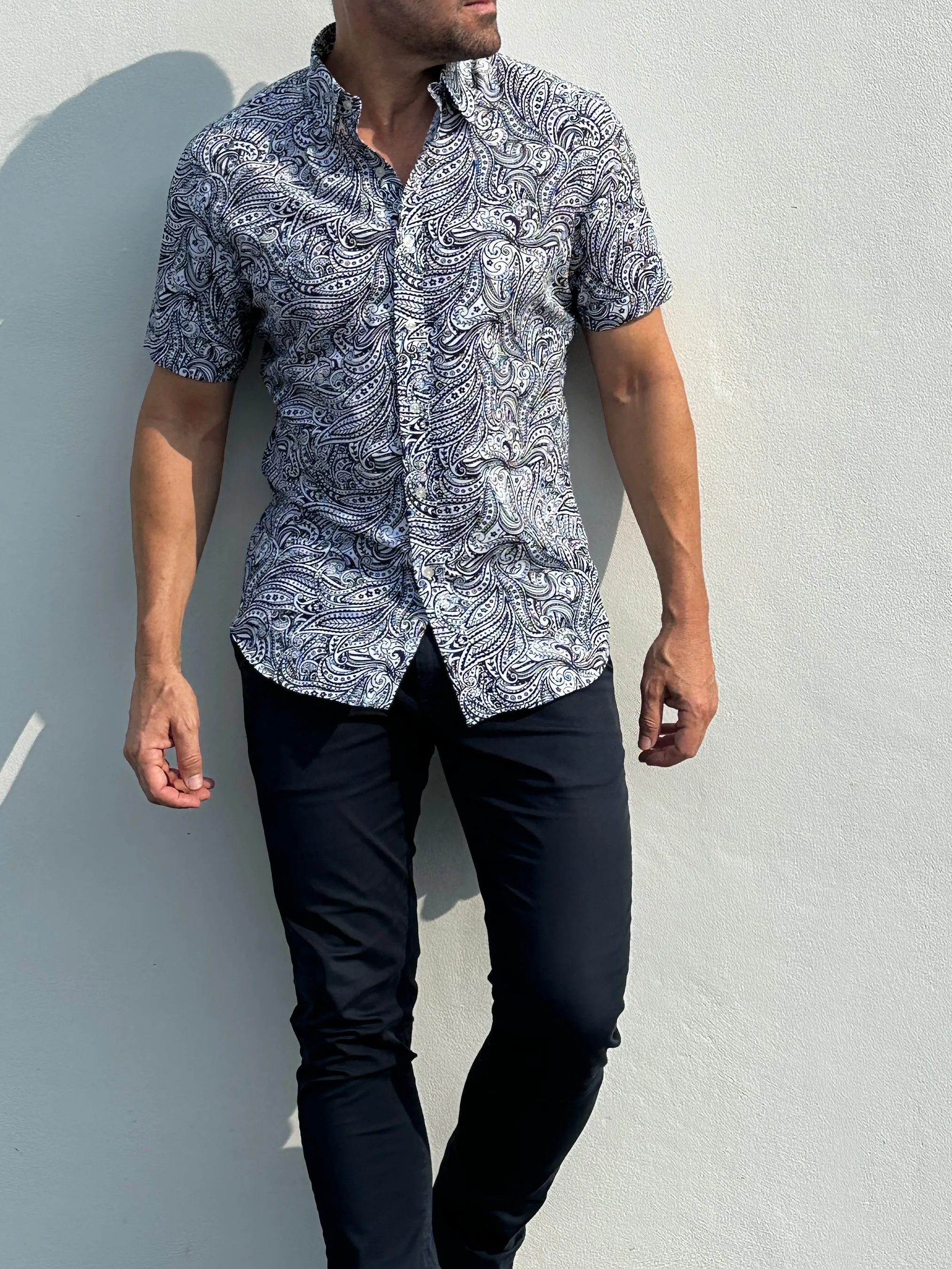 Short Sleeve Paisley Party Shirts