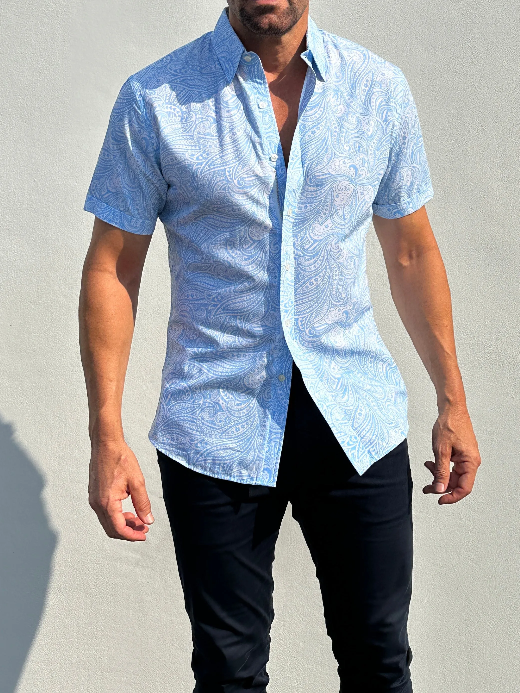 Short Sleeve Paisley Party Shirts