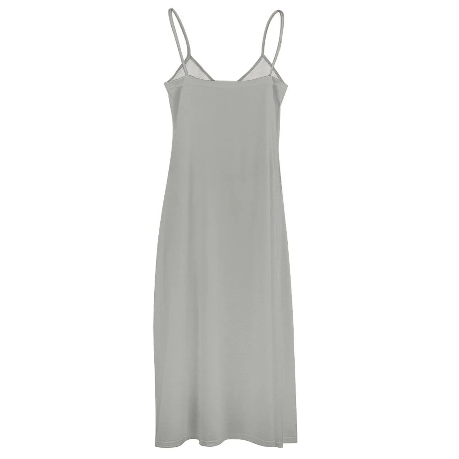 Spaghetti Strap Ankle-Length Dress Long dress Grey Nickel