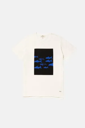 T-SHIRT GRAPHIC SHARKS OFF-WHITE