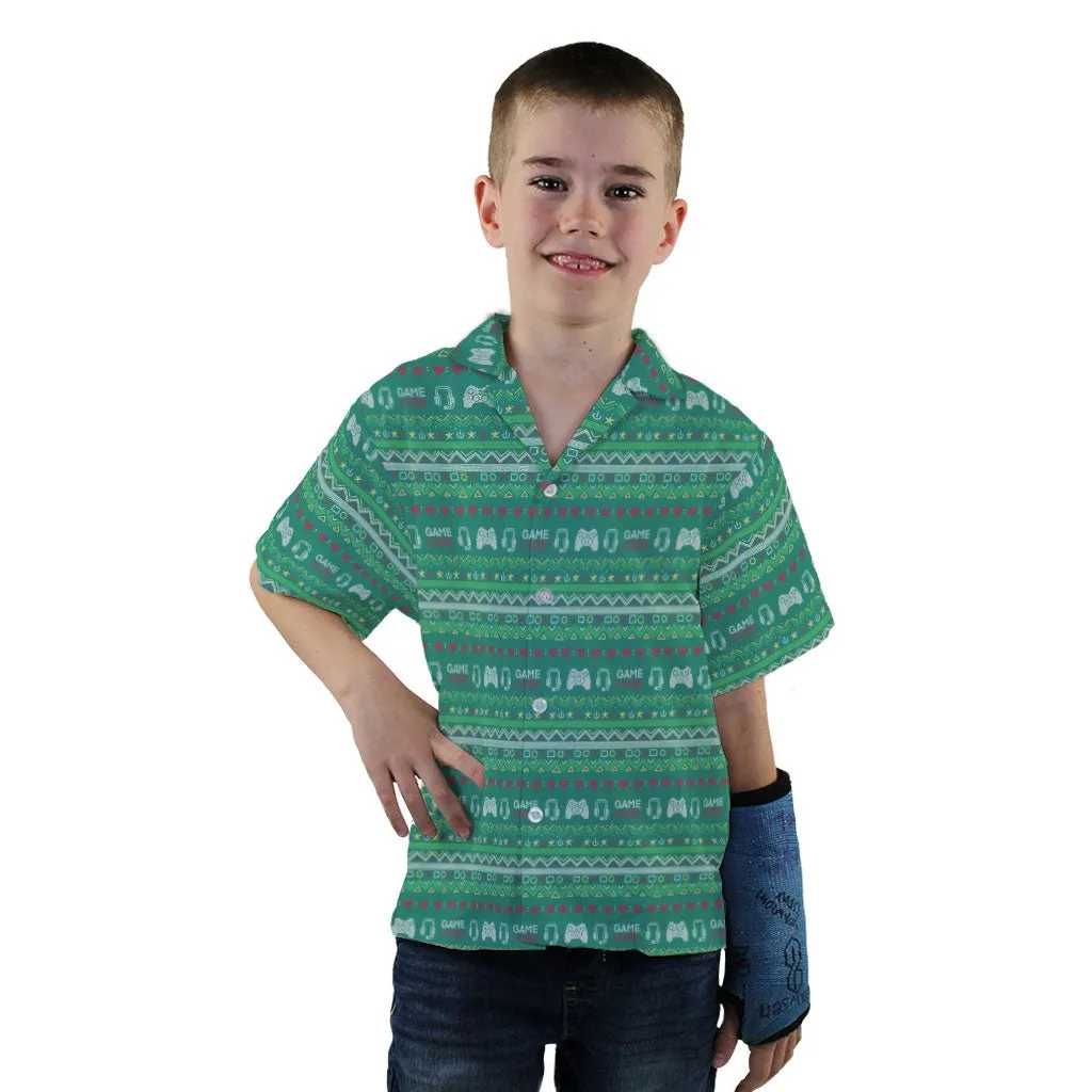 Ugly Christmas Sweater Video Gamer Youth Hawaiian Shirt