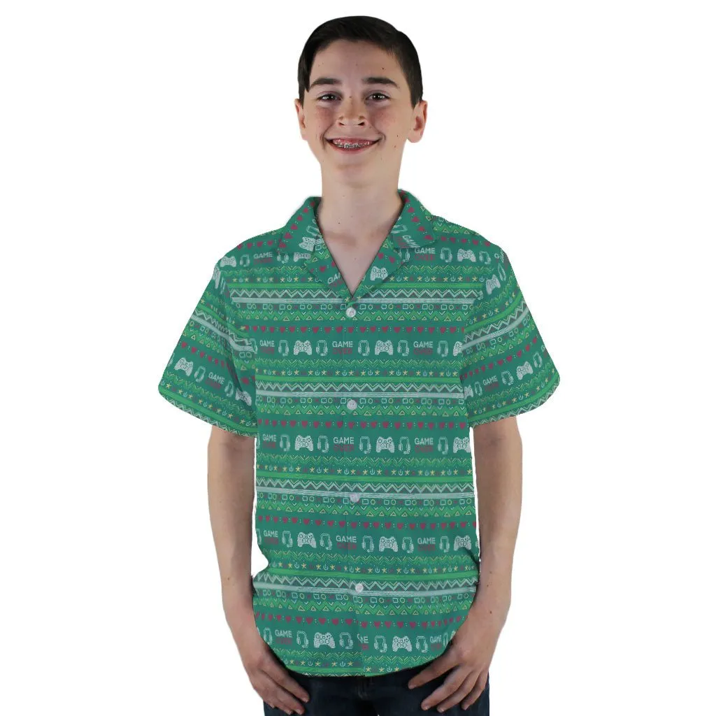 Ugly Christmas Sweater Video Gamer Youth Hawaiian Shirt