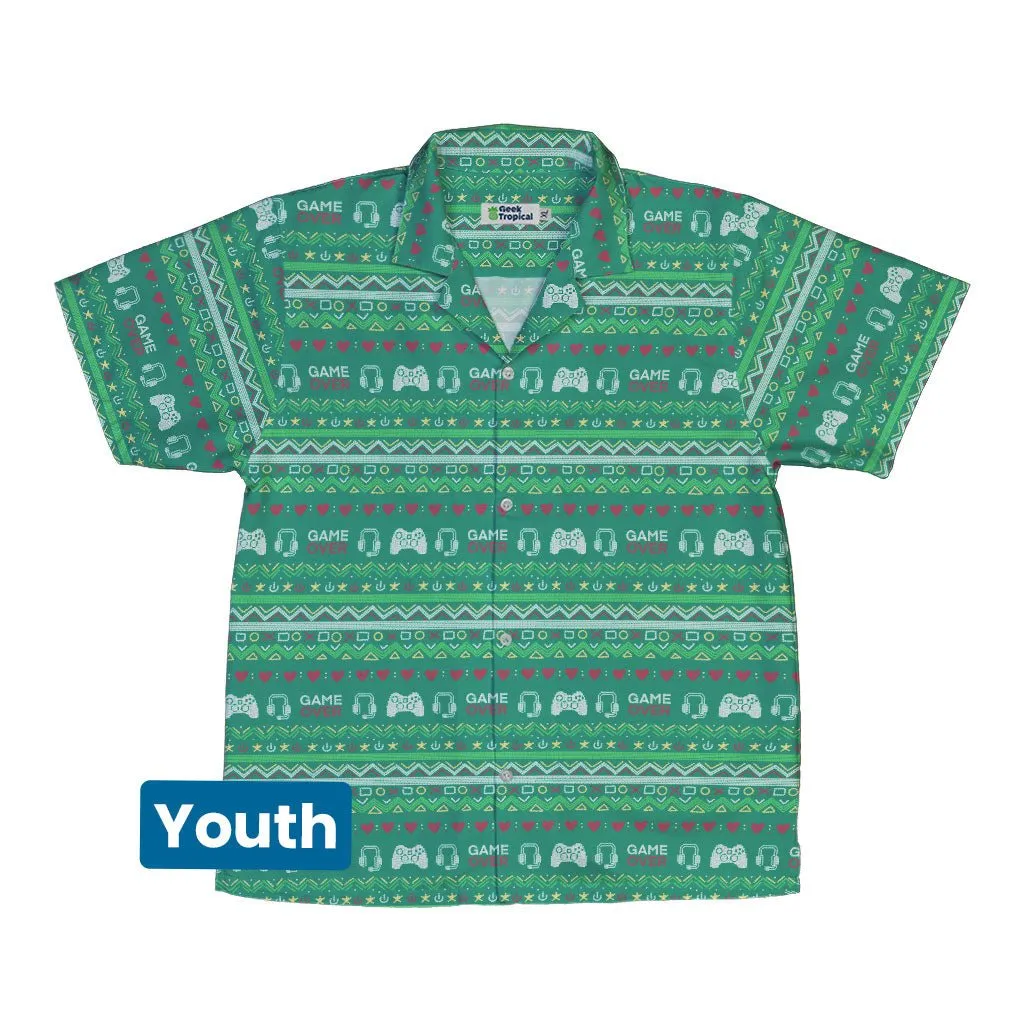 Ugly Christmas Sweater Video Gamer Youth Hawaiian Shirt