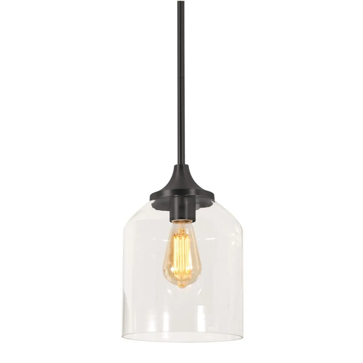 William 8 In. Pendant Light Black Finish