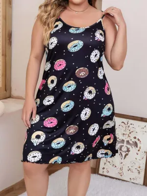 Z Black Donuts Short Nighty for Women